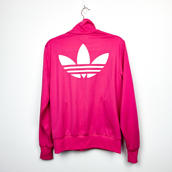 Adidas Long Sleeve Zip-Up Hot Pink & White Jacket - Picture 4 of 12
